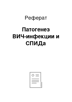 Реферат: Патогенез ВИЧ-инфекции и СПИДа