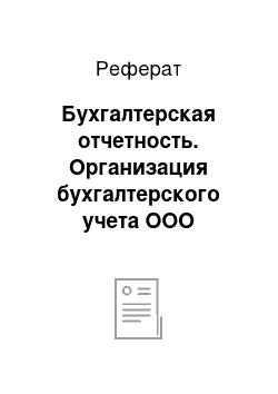 Реферат: Бухгалтерская отчетность. Организация бухгалтерского учета ООО "СанТехинжстрой"