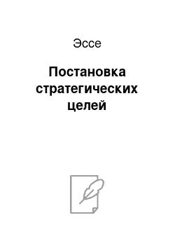 Эссе: Постановка стратегических целей