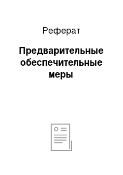 Реферат: Предварительные обеспечительные меры