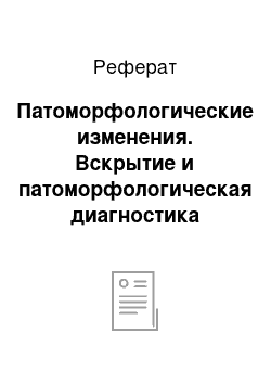 Реферат: Патоморфологические изменения. Вскрытие и патоморфологическая диагностика болезней животных