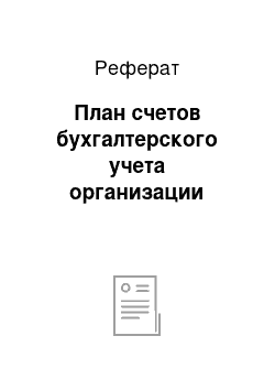 Реферат: План счетов бухгалтерского учета организации