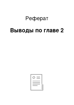 Реферат: Выводы по главе 2