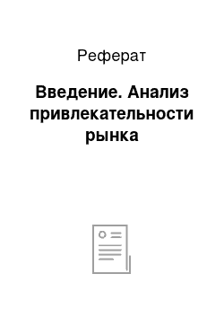 Реферат: Введение. Анализ привлекательности рынка