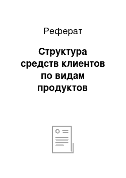 Реферат: Структура средств клиентов по видам продуктов