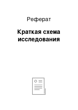 Реферат: Краткая схема исследования